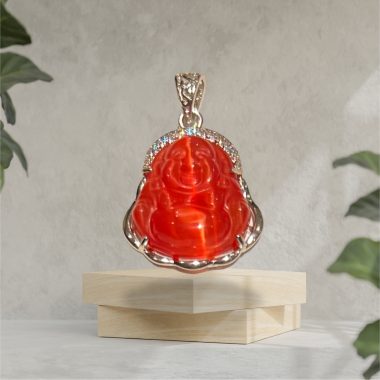 Pendentif œil de chat rouge