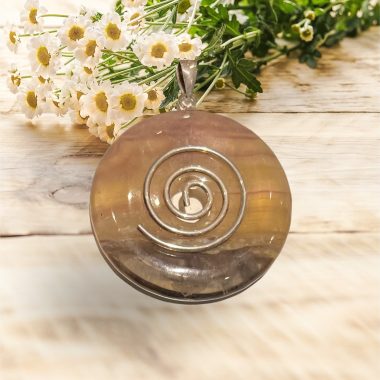 Pendentif donut Fluorite Argent 925
