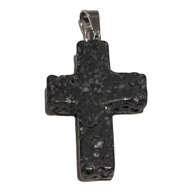 Pendentif croix pierre de Lave