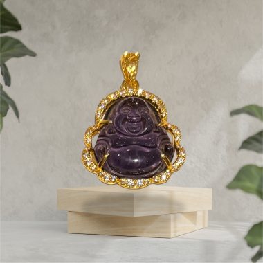 Pendentif œil de char violet/doré