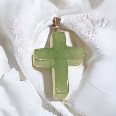 Pendentif croix Aventurine Verte