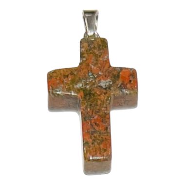 Pendentif croix Unakite