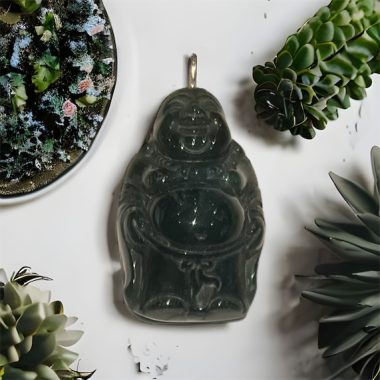 Pendentif Bouddha Jade Nefrite Argent 925